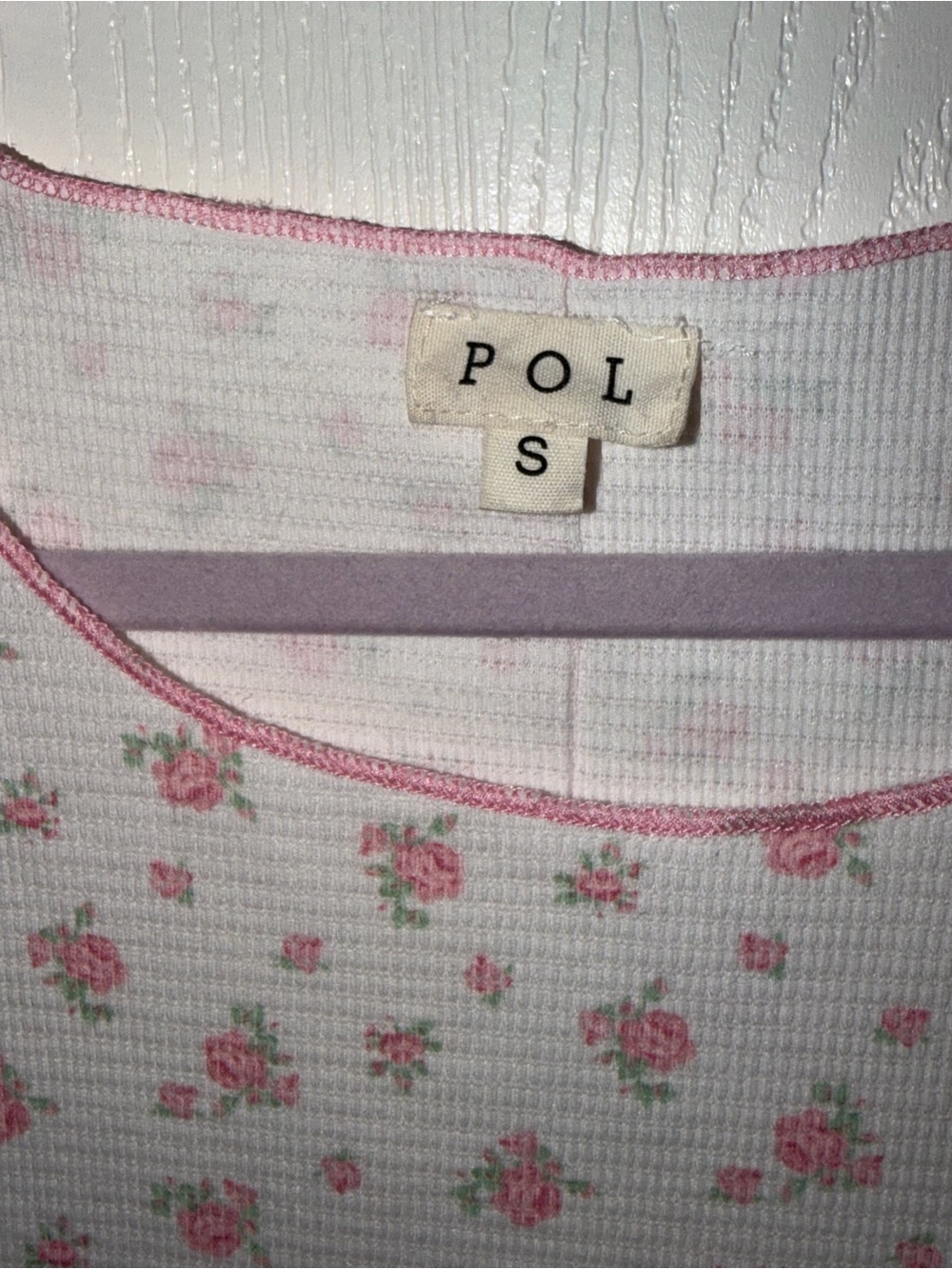 POL Pink & White Floral Ribbed Tank - Picture 7 of 9